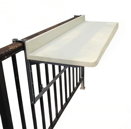 Mesa de balcón Plegable de Pared, Mesa Colgante para balcón, Mesa de Bar Ajustable para balcón, barandilla de balcón para Exteriores Que Ahorra Espacio, Mesa Auxiliar de Pared, Mesa con bara