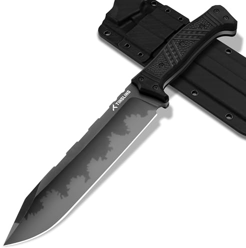 Machete Scharf Echt Buschmesser: Groß Macheten Garten Feststehende Klinge, Survival Messer Bushcraft Überlebensmesser, Schwarz Griff