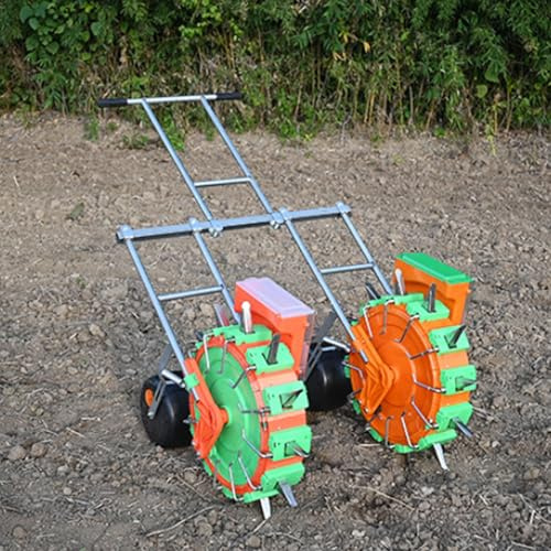 DAJIAYIQI Sembradora de Doble Rueda, plantadora Manual portátil, esparcidora de Semillas de precisión para algodón y Soja(10Nozzles)