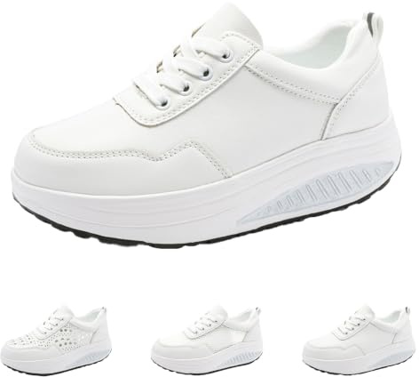 Andningsbar nät snörning med snörning med rutnät och underdel gymnastikskor vita sneakers