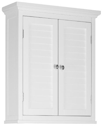 Teamson Home Placard de Salle de Bain Mural Armoire de Toilette Rangement Blanc Glancy ELG-583