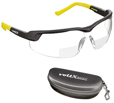 voltX GT ADJUSTABLE Bifokale Lesen Schutzbrille mit Etui KLAR +1,5 Dioptrie