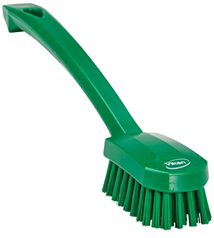 Vikan 30882 Small Utility Brush, Polyester Bristle, 2.76 Height, 1.57 Width, 10.24 Length, Polypropylene, Green