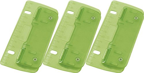 Wedo 67809 2fach Taschenlocher (Kunststoff zum Abheften für 8 cm Lochung, mit 12 cm Skala) (3, ICE-grün)