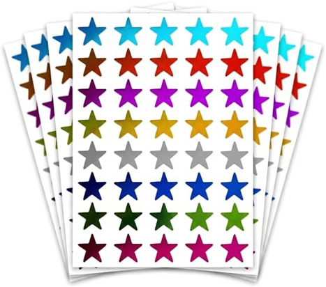 Pegatinas Gomets Estrellas Brillantes - 8 Colores, 1000 Piezas