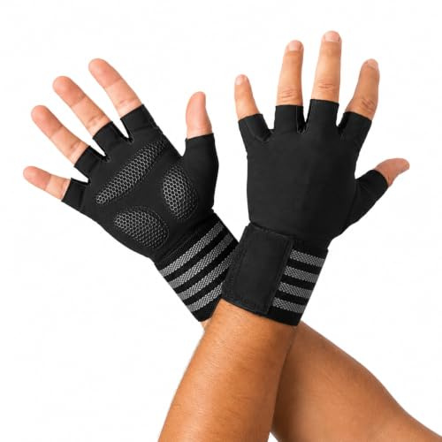 BLACKROX Trainingshandschuhe Vergleichssieger Fitness Handschuhe mit Handgelenkstütze Herren u. Damen, Handschuhe für Kraftsport, Gym Gloves Fitnesshandschuhe, Bodybuilding