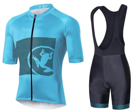 UGLY FROG Radtrikot Herren Fahrradbekleidung Set Outdoor Sports Kurzarm Radkleidung + Radfahren Latzhose Shorts im Sommer