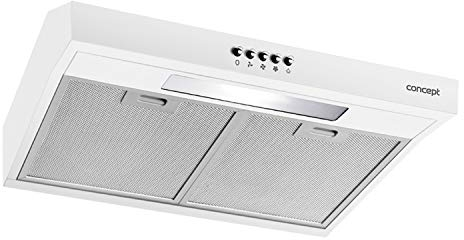 Concept OPP1250 Hotte aspirante 50 cm avec éclairage LED et 3 niveaux de puissance 135 m³/h 65 W Évacuation / fonction recyclage 60 dB 82 mm Slim (blanc)