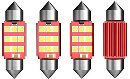 Caraok 4x c5w festoon led 36mm torpedo Bombillas LED Canbus no error domo luces interiores del coche 9SMD Lámpara LED lectura techo 12V luz de matrícula Iluminación 6000K Blanco