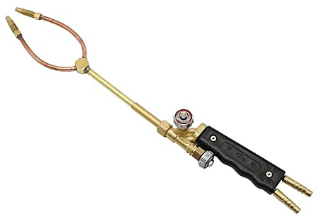 H01-6 Sauerstoff-Acetylen-Sauerstoff-Propangas-Schweißbrenner Lötpistole Doppelkopf-Taschenlampe für Klimaanlagen-Kühlschrank (Typ A, Propan-Taschenlampe)