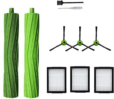 Rumba-Ersatzteil-Zubehör für Staubsauger iRobot Roomba j Serie i7 j7 i6 i8 i3 i4 i1 e5 e6 I E Serie Staubsauger, inklusive 1 Packung Rollenbürste und 3 Filtern, Seitenbürste