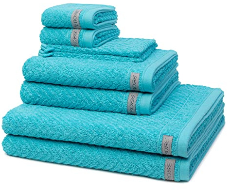 Ross - 8 teiliges Frottier-Set - Smart (2 X Wasch- 2 X Gäste- 2 X Dusch- 2 X Handtuch im Set) - 520 g/m2 - Baumwolle - Frottee - saugstark - weich und flauschig - Lagune
