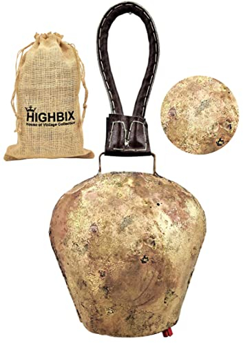 HIGHBIX Riesige Harmony Kuhglocke Riesige Vintage Handarbeit Rustikale Glücksbringer Weihnachten Hängende Glocken