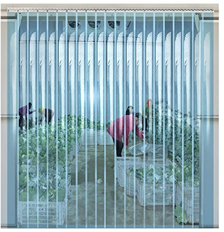 SYFXZZDS PVC Strip Door Curtain Transparent PVC Vertical Blinds Slat Curtain Keep Warm for Factory, Garage, Patio, Industrial (Size : 135x300cm/53.15x118.11in)