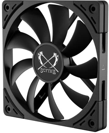 Scythe Kaze Flex II Slim PWM 120mm PWM 300-1800RPM Premium Quiet PC Computer Gehäuselüfter High Speed High Performance 4-Pin Deluxe Black Color Single Pack