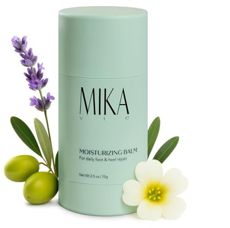 Mika Vie Urea Foot Balm Stick for Cracked Heel Treatment - 2.5oz Cracked Heel Balm Stick & Foot Moisturizer for Dry Cracked Feet - Softens & Exfoliates Skin - Paraben & Phthalate Free