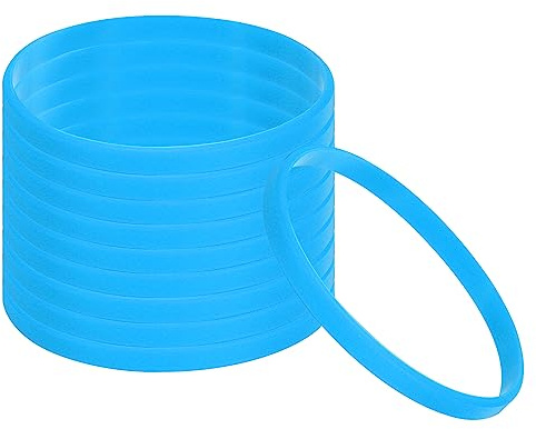 PATIKIL Silicone Bracelets, 30 Pack Colored Rubber Wristbands Blank Stretch Sports Bands for Adults Teen Sports Team Games, Blue
