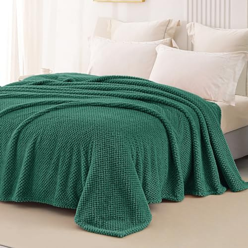 Whale Flotilla Kuscheldecke Decke Flauschig Sofadecke 220x240 cm | Dunkelgrün, Fleecedecke, Weiche und Warme Wohndecke Tagedecke für Jahreszeiten, Leicht und Kuschelig