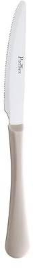 PINTINOX Set 12 Coltelli Tavola Stresa Colour Tortora, Acciaio Inox, manico antiscivolo in Polipropilene ergonomico