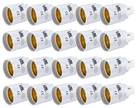20 x G24 D 2-Pin Adapter E27 Schraubgewinde f LED Leuchtmittel Converter LOG