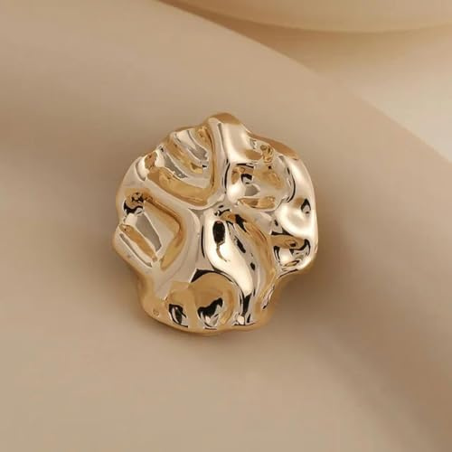 5 Stück Knöpfe in unregelmäßiger Form, goldfarben, modische Metallknöpfe, 15/21,5 mm, edle Knöpfe mit Schaft, Damenbekleidungszubehör, Gold, 15 mm
