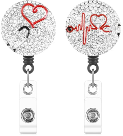 Mabor 2Pcs Ausweishalter Ausziehbar Ausweishalter Krankenschwester für Doktor Lehrer Student Skipasshalter Ausziehbar Einziehbarer Schlüsselanhänger Schlusselbandkette