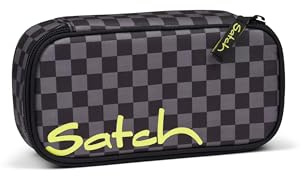 Satch Schlamperbox Dark Skate - Schwarz | Extra groß mit Trennfach, Reißverschlussfach, Stiftehaltern, Geodreieckfach und Sichtfenster für den Stundenplan