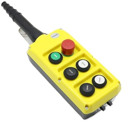 HKIDKK PLB-06 Button Crane Handle Hanging Waterproof Button Box Double Row Button Switch with Emergency Stop