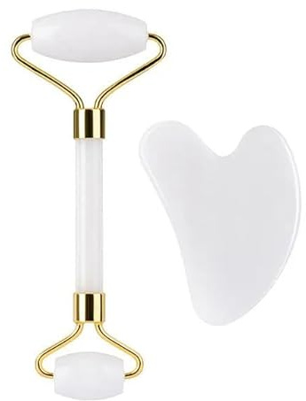 Gesichtsroller Gua Sha Gouache Schaber Natürlicher Amethyst Rose Jade Steine Roller und Guasha Set Facial Lift Hautpflege Werkzeuge, Typ 8