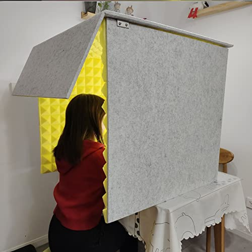 Portable Vocal Recording Booth with High Density Absorbent Foam - Isolation Booth for Desktop Soundproofing, Vocal Absorbing Shield, Self-Made Sound Booth Box - One Color