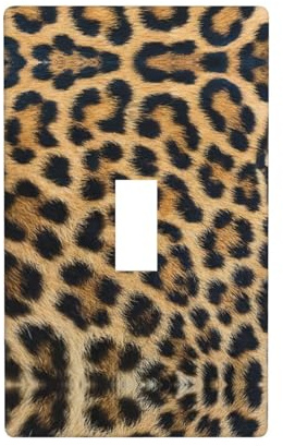 Plaque murale imprimée léopard rugueux pour cuisine, ferme, chambre à coucher, salle de bain, décoration d'interrupteur