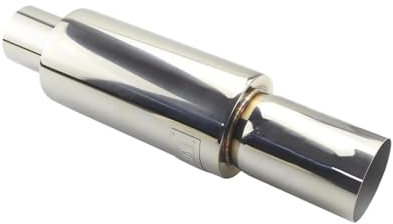 Schalldämpfer Universelle Edelstahl-Auspuffanlagen, Auto-Auspuffrohr-Schalldämpfer, Heck-Racing-Schalldämpfer, 2 Zoll, 2,5 Zoll Bis 3 Zoll, Blau Und Silber Endrohr(Silver 51MM)