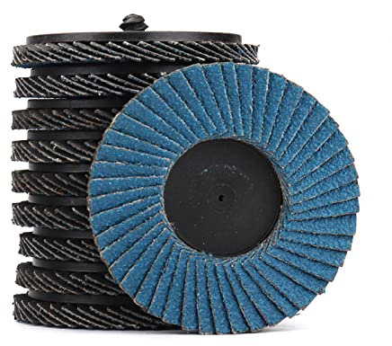 BPABDEITR Pulido Pulido Rueda Flap Wheels, Disco abrasivo de Lijado Plano de 3 con Bloqueo de Rodillo de alúmina de circonio Disco abrasivo Tipo lámina de Grano 80 for Madera, Metal y plástico