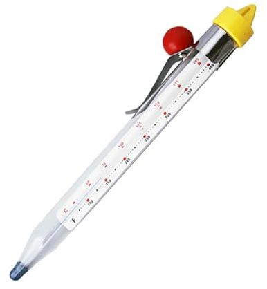 Mikinona Termómetro y Alta Temperatura para Alimentos Clip de Vidrio Resistente Termómetro Práctico Color Aleatorio para Hornear y Freír en Cocina