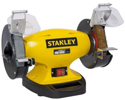 STANLEY - Smerigliatrice lucidatrice Ø150 mm Torretto per macinare 330 W Base in ghisa anti ribaltamento