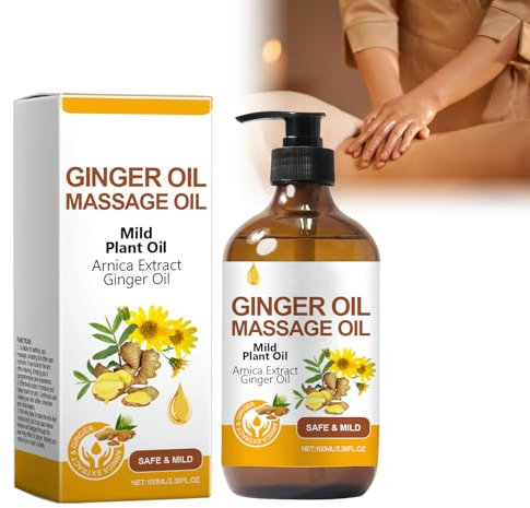 Ingwer Massageöl Ätherische Öle, 100 Ml Ätherische Öle Ingwer Bauchdrainag Ginger Oil Schlankheits Bauch Ingwer Öl Lymphdrainage Ingweröl, Ingwer-Massageöle Für Bad, Aromatherapie, Massage