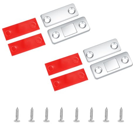 2 Packs Door Magnets, Cabinet Magnetic Door Catches Self Adhesive, Ultra Thin Magnetic Strips, Drawer Magnets Catches for Cupboard Wardrobe Sliding Door Magnet Magnetic Latch Closure Closer