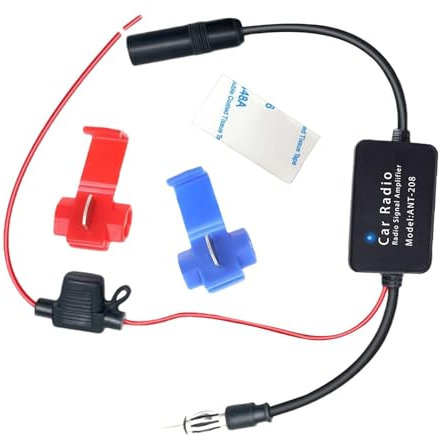 Amplificador de antena de radio FM Genérico - Amplificador de señal de antena de coche de 12 V - Amplificador receptor de señal de medios de audio estéreo para vehículo