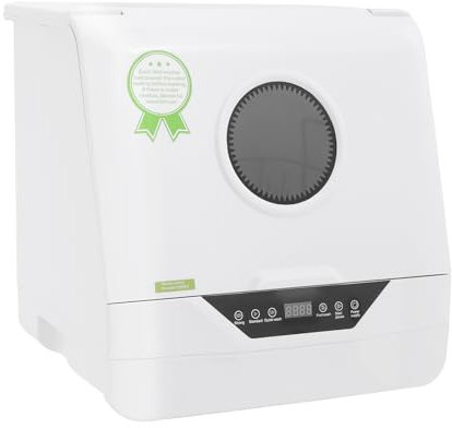 Lavastoviglie da tavolo, mini lavastoviglie, portatile, 4 modalità di lavaggio, potenza nominale 800 W, lavaggio rotondo a 360°, disinfettante ad alta temperatura