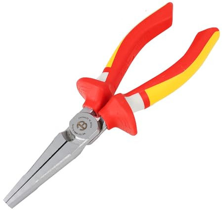 WETEC VDE-Flachzange, 3-K Griff, 160 mm (Flachzange Greifzange Universalzange Mechanikerzange Montagezange Flachbackenzange Werkstattzange Installationszange Schmuckzange Multifunktionszange)