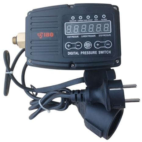 PAG Turbo GmbH® - Druckschalter Steuerung für Hauswasserwerk Gartenpumpe mechanisch oder elektronisch mit Trockenlaufschutz (Digital m. Trockenlaufschutz)