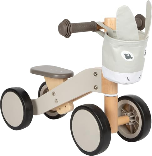 small foot Rutscher Esel aus Holz, mit verstellbarem Sitz und Lenkertasche im Esel-Look, Fahrzeug für Kinder, 12599
