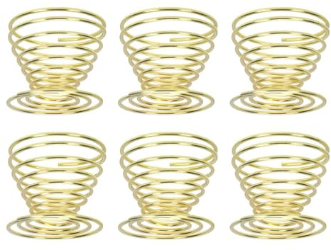 Nicear Gold Egg Cups Egg Cups Brushed Steel Wire Spiral Spring Gold Kitchen Accessories Lightweight Modern Chrome Design