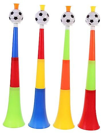 DRESSOOS 4 Stück Teleskop Fußballhupe, Fußballspielhupe, Fußball Eventhupe, Hupe Für Fußball, Sport, Fußball, Trompete, Kunststoffhupe, Party, Lufthupe, Stadionhupe, Fußballspielhupe