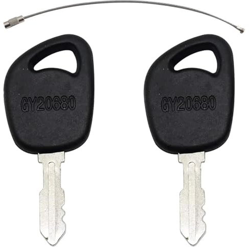 Lot de 2 clés d'allumage AM131946 GY20680 compatibles avec John Deere, Husqvarna, Cub Cadet, Toro, MTD, Kohler, Delta, Poulan Tracteurs et tondeuses à gazon – Clés de démarrage de rechange AM123426