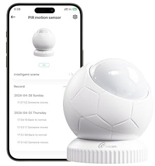 Loocam Detector de movimiento inalámbrico inteligente, sensor de movimiento PIR, control de movimiento, sistema de alarma para el hogar, control de aplicación inteligente para Smart Home Automation