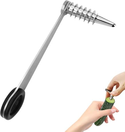 Rizador de flores de acero inoxidable, cortador en espiral tipo piraña, herramientas de cocina de acero inoxidable, fácil de limpiar, apto para cortar calabacines, patatas, pepinos y zanahorias