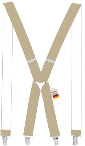 Zukunftsenkel Hosenträger 4 Starke Clips X-Form 3,5cm Breite Herren Damen Skihose Arbeitshose Verstellbar und Elastisch Fasnacht H-Form