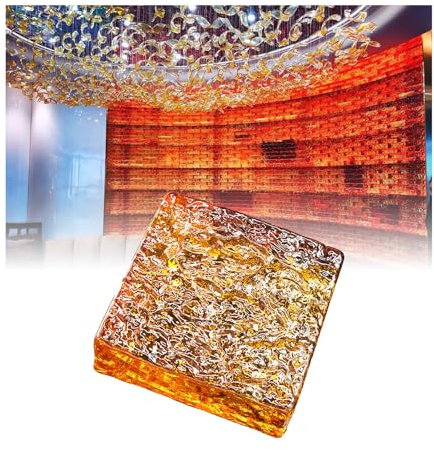 Generisch Kristallklare rechteckige Glasbausteine zur Wanddekoration - Isolierte dekorative Bausteine (Orange)