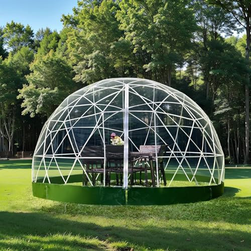Tenda a cupola geodetica da 3,7 m, resistente alle intemperie, con copertura trasparente, per 4-8 persone, ideale per eventi all'aperto, riunioni e feste in giardino